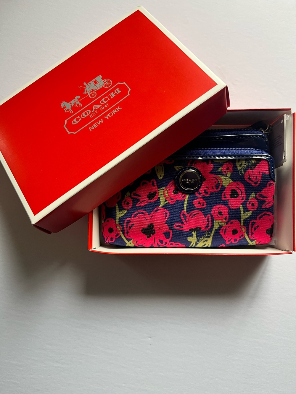 Coach Poppy Flower Print Wristlet